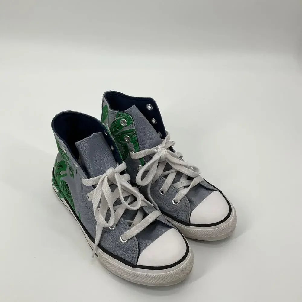 Converse Chuck Taylor All Star Gray Dinosaur Print High‎ Top Toddler Youth 3